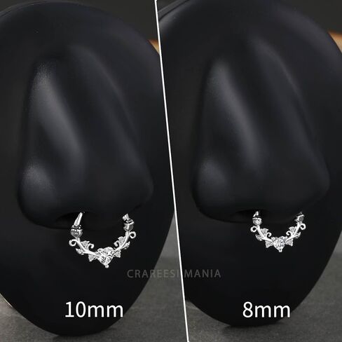 CM Crareesi Mania Rose Septum Rings 16G Septum Piercing Jewelry 316L Stainless Steel Daith Piercing Jewelry Heart Daith Earrings for Women in Kuwait