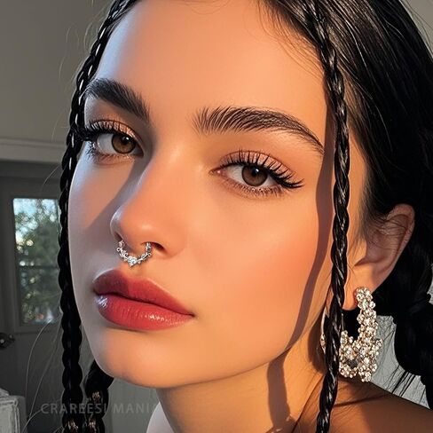 CM Crareesi Mania Rose Septum Rings 16G Septum Piercing Jewelry 316L Stainless Steel Daith Piercing Jewelry Heart Daith Earrings for Women in Kuwait
