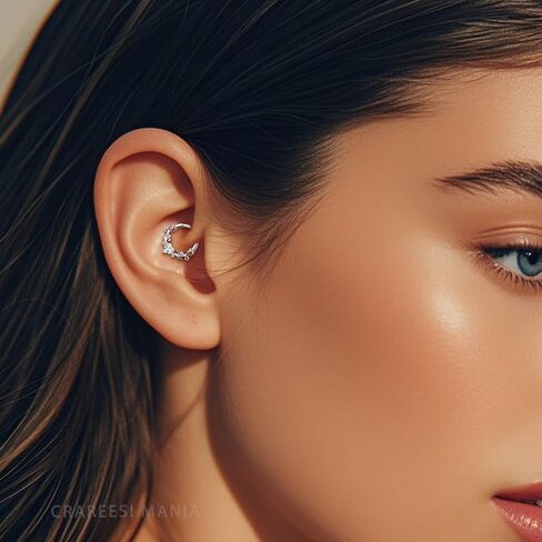 CM Crareesi Mania Rose Septum Rings 16G Septum Piercing Jewelry 316L Stainless Steel Daith Piercing Jewelry Heart Daith Earrings for Women in Kuwait
