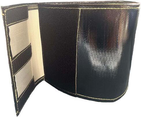 Xinhan (Silver,Black) Aluminum and Fiberglasss Heat Shielding Universal Starter Heat Shield 7 X 24in and 5.5 x 17in Wrap Self Attaching (Black, 7IN x 24IN) in Saudi Arabia