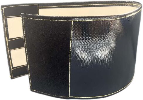 Xinhan (Silver,Black) Aluminum and Fiberglasss Heat Shielding Universal Starter Heat Shield 7 X 24in and 5.5 x 17in Wrap Self Attaching (Black, 7IN x 24IN) in Saudi Arabia