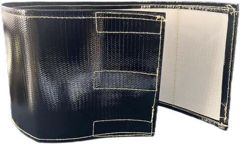 Xinhan (Silver,Black) Aluminum and Fiberglasss Heat Shielding Universal Starter Heat Shield 7 X 24in and 5.5 x 17in Wrap Self Attaching (Black, 7IN x 24IN) in Saudi Arabia