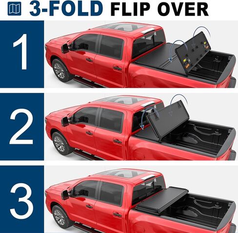 MOSTPLUS Tri-Fold Hard Truck Bed Tonneau Cover On Top Compatible for 2005-2025 Nissan Frontier 3 Fold Aluminum Bed Cover 5 FT in Saudi Arabia