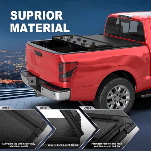 MOSTPLUS Tri-Fold Hard Truck Bed Tonneau Cover On Top Compatible for 2005-2025 Nissan Frontier 3 Fold Aluminum Bed Cover 5 FT in Saudi Arabia