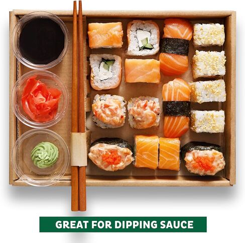 أكواب بلاستيكية بأغطية من فريشوير [2 أونصة، 200 مجموعة] أكواب بلاستيكية للاستعمال مرة واحدة لإعداد الوجبات وتتبيلة السلطة وأكواب جيلوس وأكواب سوفليه وأكواب صلصة البهارات والغمس in Kuwait