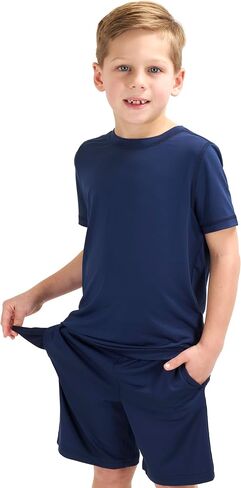 Lands' End Boys' Active Adventure UPF 50 Short Sleeve T-Shirt & Short Set (S-XL) in Saudi Arabia