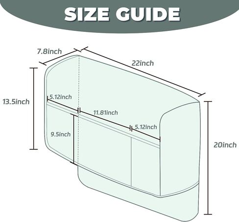MEHIDFY Sofa Arm Cover, Waterproof Couch Armrest Protector, Anti-Slip Sofa Cover, Remote Holder for Armchair, Recliner Caddy with 3 Pockets for TV Remote, Phone, Pad, Pen, Book(Grey 2pcs) in Kuwait