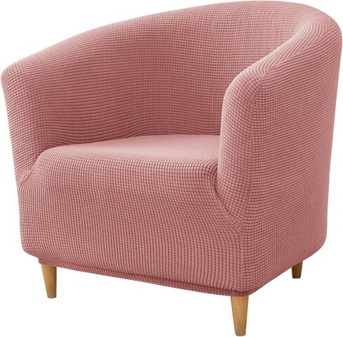 Stretch Tub Chair Covers, 1-Piece Club Chair Slipcover Soft Jacquard Barrel Chair Cover Armchair Slipcovers Furniture Protector for Living Room (Pink) in Saudi Arabia