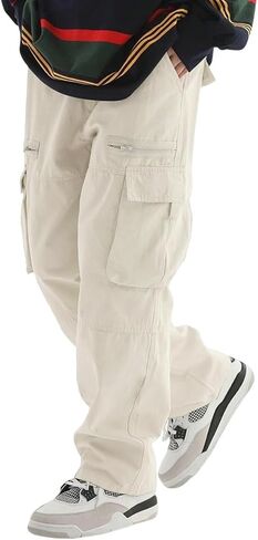 سروال البضائع البرية Zaful للرجال ، سروال y2k السراويل الرباطية ، سروال المشي لمسافات طويلة ، سراويل جيب ، بتصميم بنطلون مستقيم in Kuwait