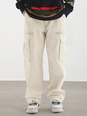 سروال البضائع البرية Zaful للرجال ، سروال y2k السراويل الرباطية ، سروال المشي لمسافات طويلة ، سراويل جيب ، بتصميم بنطلون مستقيم in Kuwait