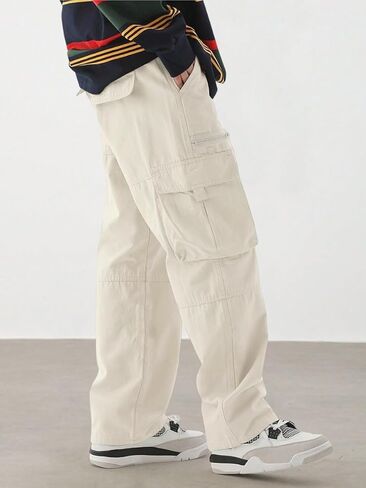 سروال البضائع البرية Zaful للرجال ، سروال y2k السراويل الرباطية ، سروال المشي لمسافات طويلة ، سراويل جيب ، بتصميم بنطلون مستقيم in Kuwait