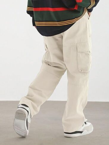 سروال البضائع البرية Zaful للرجال ، سروال y2k السراويل الرباطية ، سروال المشي لمسافات طويلة ، سراويل جيب ، بتصميم بنطلون مستقيم in Kuwait