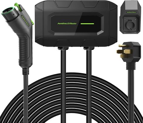 Level 1 + 2 EV Charger, 18FT 16Amp 240Volt Electric Vehicle Portable Charger with NEMA 6-20 Plug, EV Charging Station for J1772 Electric Cars, ETL Certificated in Kuwait