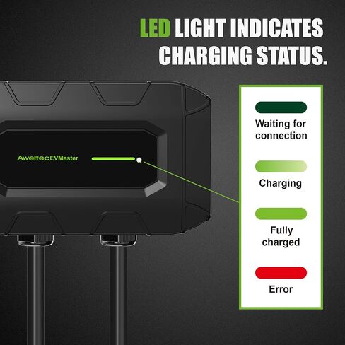 Level 1 + 2 EV Charger, 18FT 16Amp 240Volt Electric Vehicle Portable Charger with NEMA 6-20 Plug, EV Charging Station for J1772 Electric Cars, ETL Certificated in Kuwait