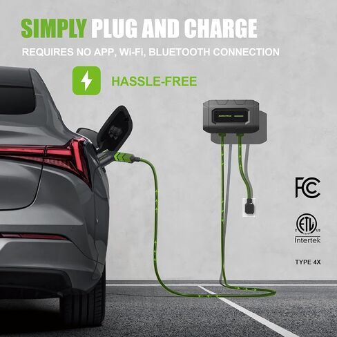 Level 1 + 2 EV Charger, 18FT 16Amp 240Volt Electric Vehicle Portable Charger with NEMA 6-20 Plug, EV Charging Station for J1772 Electric Cars, ETL Certificated in Kuwait