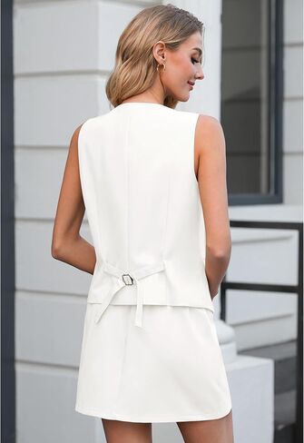 luvamia 2 Piece Skirt Sets for Women Dressy Sleeveless Blazer Vest Skirts Matching Suit Set Business Casual Work Outfits in Saudi Arabia