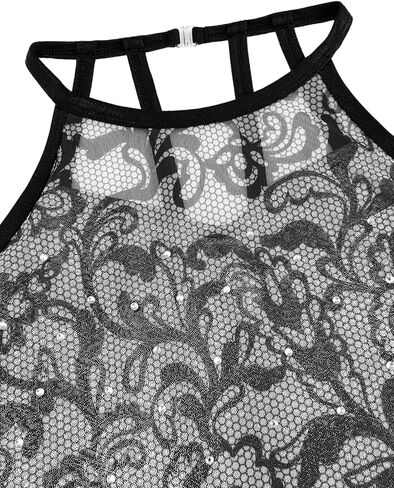 Gogokids 3 Pcs Ballet Leotards for Girls, Halter Gymnastics Leotard with Rhinestone and Removable Skirt Combo in Kuwait