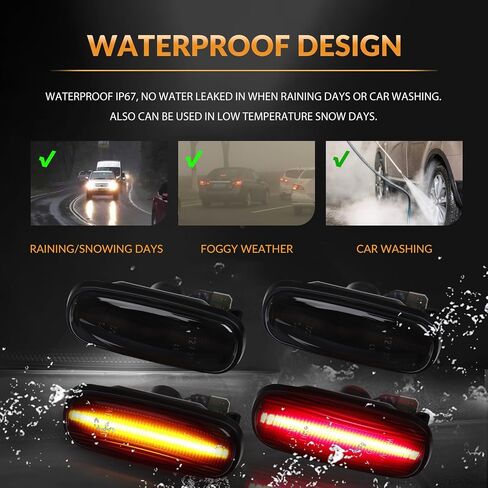 LED Dually Bed Fender Side Marker Lights For 2003-2009 Dodge Ram 2500 3500 Dual Rear Wheel Marker Lamps Smoked Len (Amber Red) in Kuwait