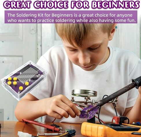 مجموعة أدوات ممارسة اللحام، مشاريع إلكترونيات DIY للمبتدئين، لوحة لحام دائرة تعلم المشروع الإلكتروني العملي DIY، مشروع علوم ممارسة العلوم والتكنولوجيا والهندسة والرياضيات in Kuwait