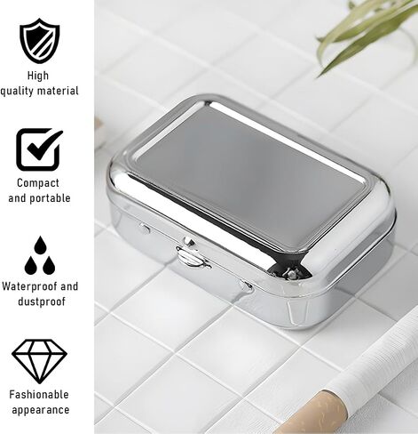 Mini Portable Ashtrays, Metal Pocket Dustproof Car Ash Tray with Lid, Compact Square Windproof Car Cigar Ashtrays, Decorative Cigarette Snuffers Ashtray for Car Home Office (Purple) in Kuwait