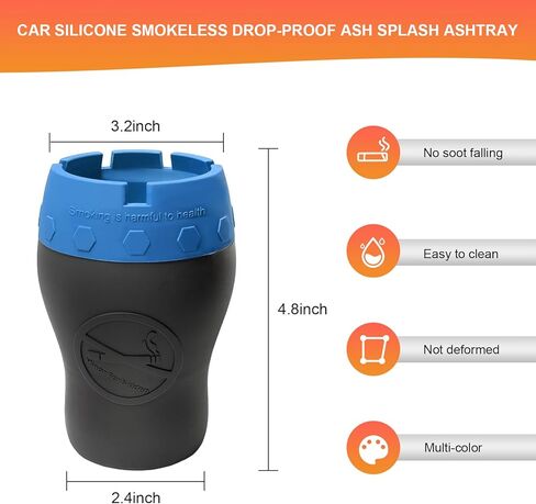 منفضة سجائر سيليكون ، صينية رماد آلي مدخنة لا تدخن لحامل الكأس ، صينية رماد سيجارة مركبة مركبة للرياح للمنزل خارج المكتب ، إكسسوارات السيارات الداخلية (أحمر) in Kuwait