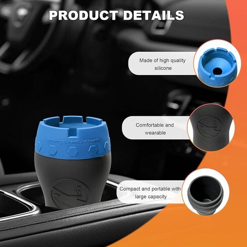 منفضة سجائر سيليكون ، صينية رماد آلي مدخنة لا تدخن لحامل الكأس ، صينية رماد سيجارة مركبة مركبة للرياح للمنزل خارج المكتب ، إكسسوارات السيارات الداخلية (أحمر) in Kuwait