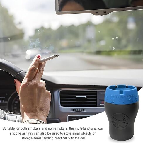 منفضة سجائر سيليكون ، صينية رماد آلي مدخنة لا تدخن لحامل الكأس ، صينية رماد سيجارة مركبة مركبة للرياح للمنزل خارج المكتب ، إكسسوارات السيارات الداخلية (أحمر) in Kuwait