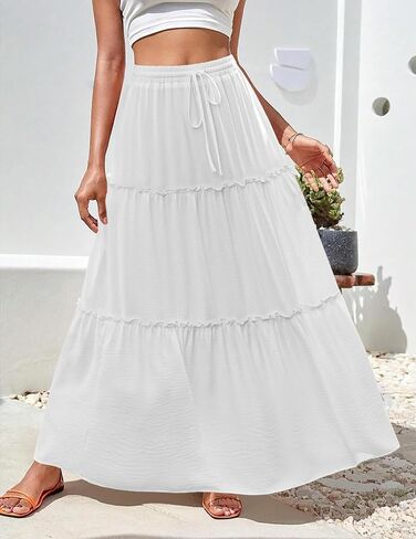 Zeagoo Womens Casual Maxi Skirts for Women 2026 High Waist Boho Skirts Floral Printed Long Flowy Skirt with Pockets in Saudi Arabia
