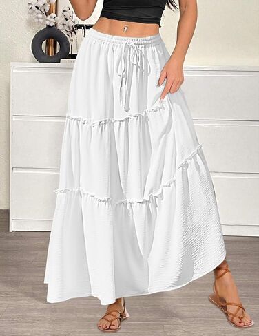 Zeagoo Womens Casual Maxi Skirts for Women 2026 High Waist Boho Skirts Floral Printed Long Flowy Skirt with Pockets in Saudi Arabia