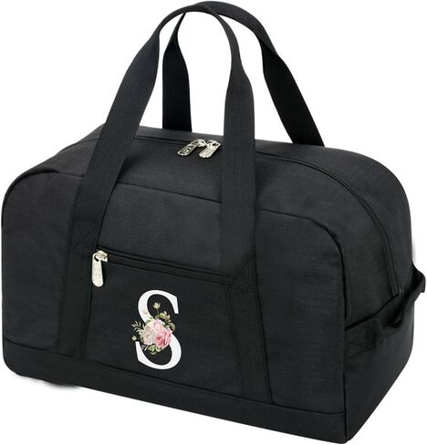 Small Gym Bag for Women Letter Style Small Duffle Bag for Travel Sport Carry on Bag-Black(Letter A) in Kuwait