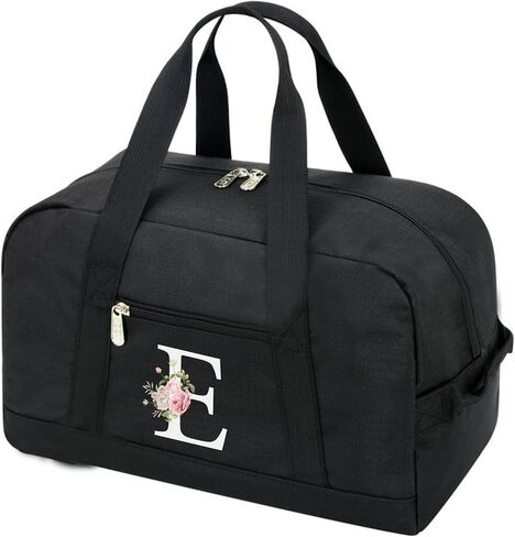 Small Gym Bag for Women Letter Style Small Duffle Bag for Travel Sport Carry on Bag-Black(Letter A) in Kuwait