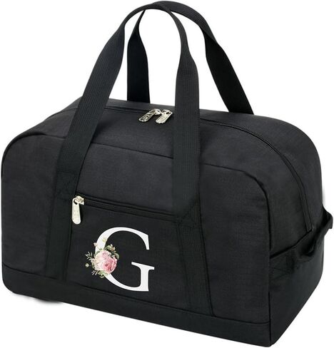 Small Gym Bag for Women Letter Style Small Duffle Bag for Travel Sport Carry on Bag-Black(Letter A) in Kuwait