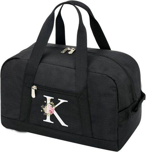 Small Gym Bag for Women Letter Style Small Duffle Bag for Travel Sport Carry on Bag-Black(Letter A) in Kuwait