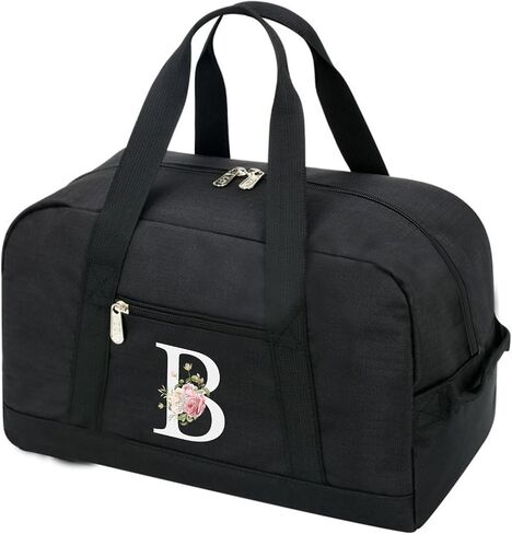 Small Gym Bag for Women Letter Style Small Duffle Bag for Travel Sport Carry on Bag-Black(Letter A) in Kuwait