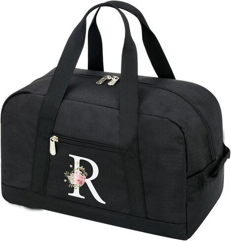 Small Gym Bag for Women Letter Style Small Duffle Bag for Travel Sport Carry on Bag-Black(Letter A) in Kuwait