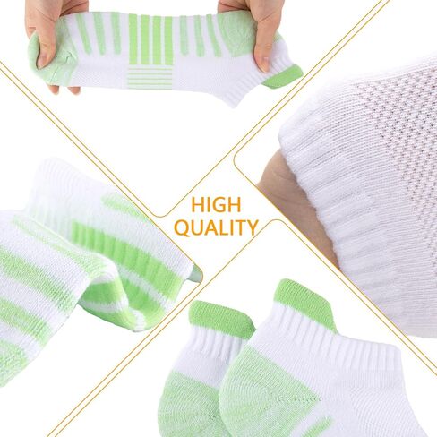 COOPLUS 6 Pairs Ankle Socks Womens Athletic Thick Cushioned Cotton Running Low Cut Tab Socks in Kuwait