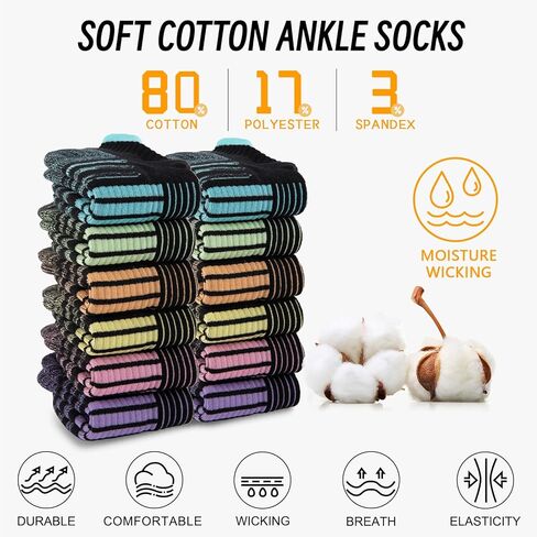 COOPLUS 6 Pairs Ankle Socks Womens Athletic Thick Cushioned Cotton Running Low Cut Tab Socks in Kuwait