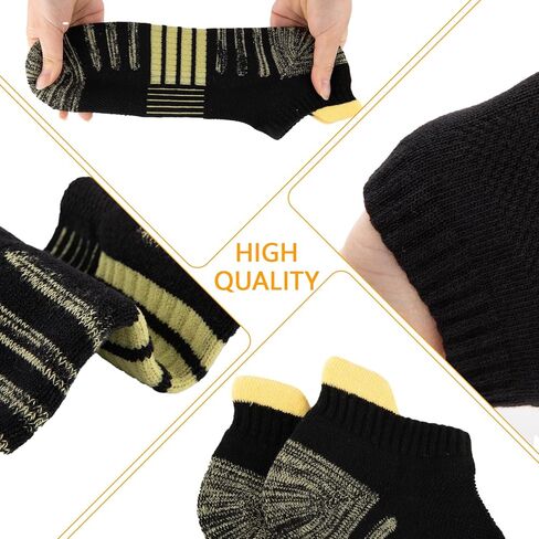 COOPLUS 6 Pairs Ankle Socks Womens Athletic Thick Cushioned Cotton Running Low Cut Tab Socks in Kuwait