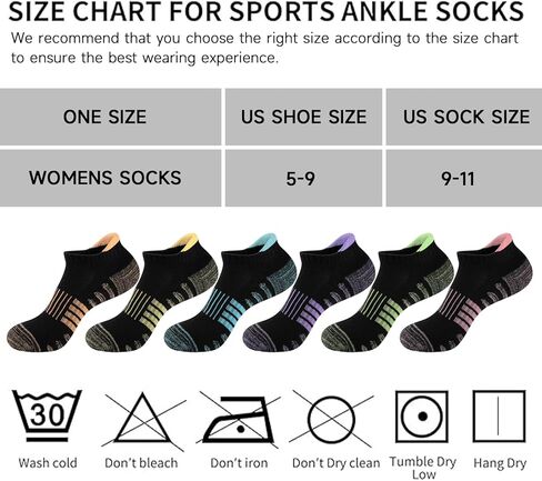 COOPLUS 6 Pairs Ankle Socks Womens Athletic Thick Cushioned Cotton Running Low Cut Tab Socks in Kuwait