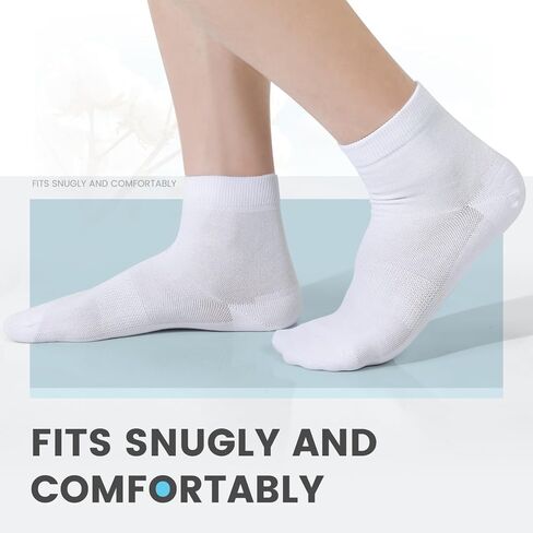EBYNUE Womens Crew Socks 6-Pairs Moisture-Wicking Odor-Resistant Breathable Anti-Blister Seamless for Running & Daily US 6-11 in Saudi Arabia