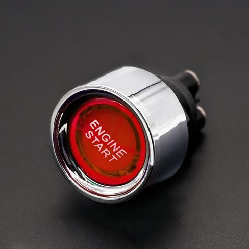 mankk Push Start Ignition Switch 12V DC,Start Engine Button Stater (ON)-Off,Momentary Engine Start Push Button Switch SPST 50A Red LED Light for Racing Car Vehicle Truck Boat RV M-042-R in Saudi Arabia
