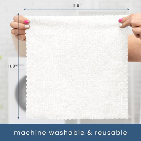 S&T INC. 50 Pack Microfiber Cleaning Cloth with Box, Bulk Towels for Home, Reusable Microfiber Towels for Cars, Cleaning Rags, White, 11.8 Inches x 11.8 Inches, 50 Count in Kuwait