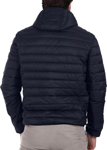 Polu Men's Puffer Jacket with Hood Warm Lightweight Hooded Winter Coat Puffer Jacket for Men Work Outdoor Hiking in Kuwait