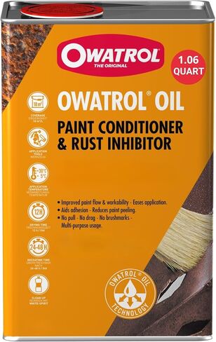 OWATROL Oil Rust Inhibitor for Metal & Paint Conditioner - Prevents Corrosion, Enhances Paint Adhesion, Smooth Application, Heat-Resistant, Ideal for Metal, Wood & Industrial Machinery in Saudi Arabia
