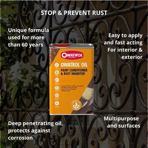 OWATROL Oil Rust Inhibitor for Metal & Paint Conditioner - Prevents Corrosion, Enhances Paint Adhesion, Smooth Application, Heat-Resistant, Ideal for Metal, Wood & Industrial Machinery in Saudi Arabia