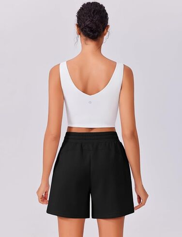 PINSPARK Womens Athletic Sweat Shorts Soft Drawstring High Waisted Active Short Comfy Casual Lounge Shorts with Pockets in Saudi Arabia