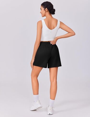 PINSPARK Womens Athletic Sweat Shorts Soft Drawstring High Waisted Active Short Comfy Casual Lounge Shorts with Pockets in Saudi Arabia
