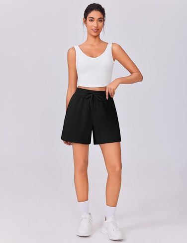 PINSPARK Womens Athletic Sweat Shorts Soft Drawstring High Waisted Active Short Comfy Casual Lounge Shorts with Pockets in Saudi Arabia