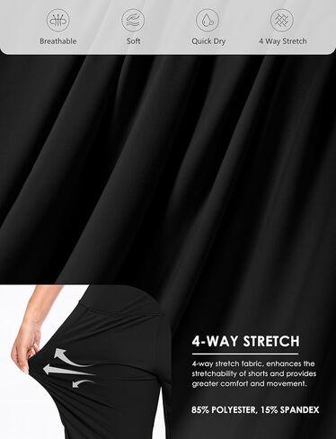 Blouty Women's 9" Bermuda Long Shorts Knee Length with Pockets High Waisted Shorts for Women Lounge Walking Athletic in Kuwait