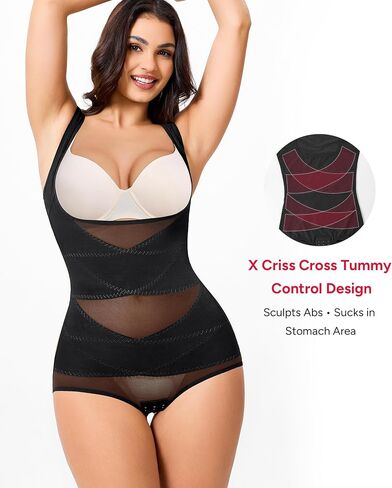 Nebility Shapewear for Women Tummy Control Bodysuit Faja Body Shaper Waist Trainer Snatched Corset Body Suit in Saudi Arabia